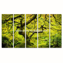 Maple Tree Canvas Wall Art/Spring Japanese Landscape Canvas Painting/Wholesale Multi Panel Canvas Print